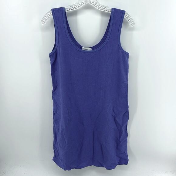 Allen Allen 100% linen scoop neck sleeveless tank dress sz XS - Picture 1 of 6